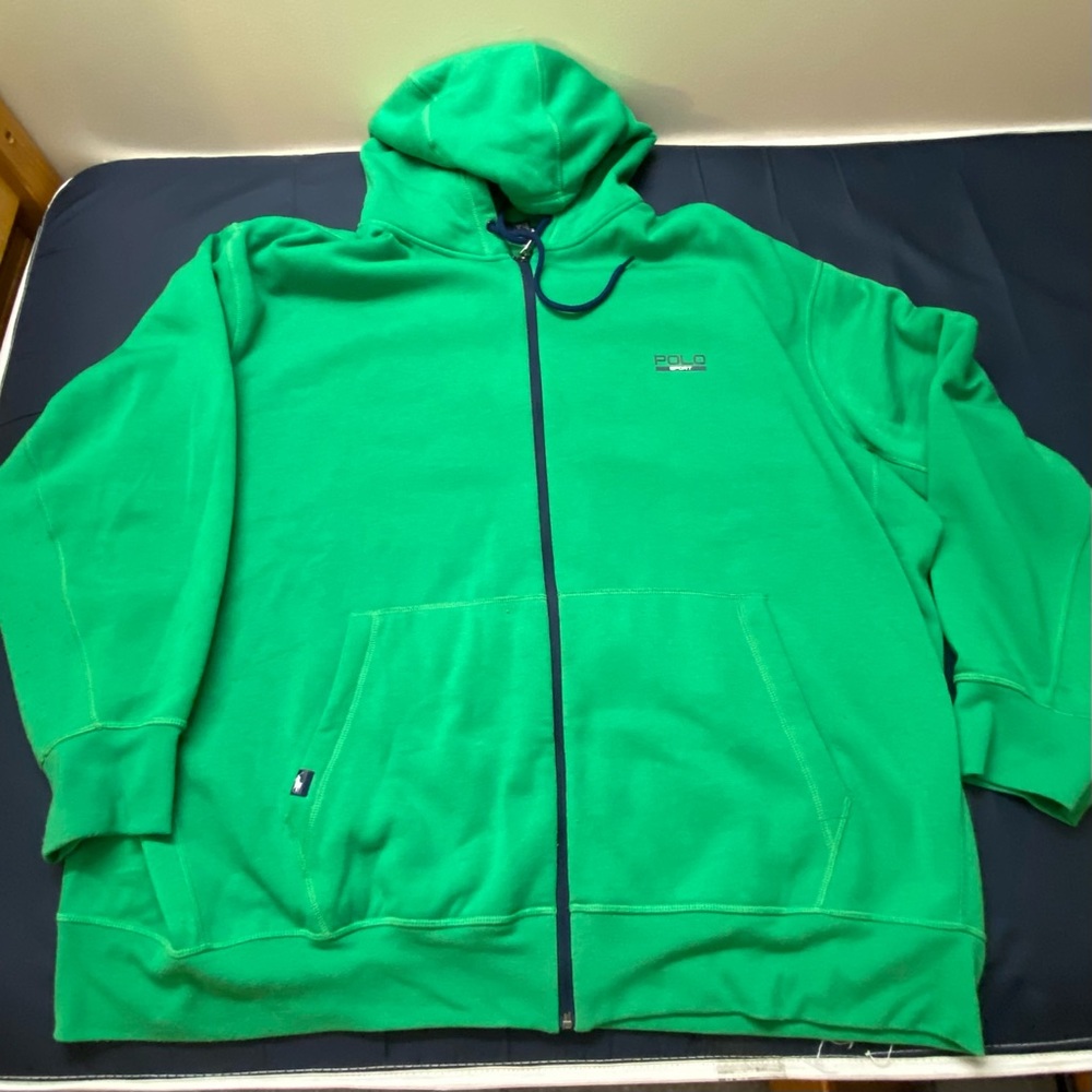 Neon Lime Green Sport Polo Ralph Lauren Zip Up Size 4XB